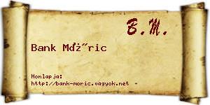 Bank Móric névjegykártya